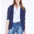 Spring Lace Elegant Jacquard Button Ladies Thin Jacket